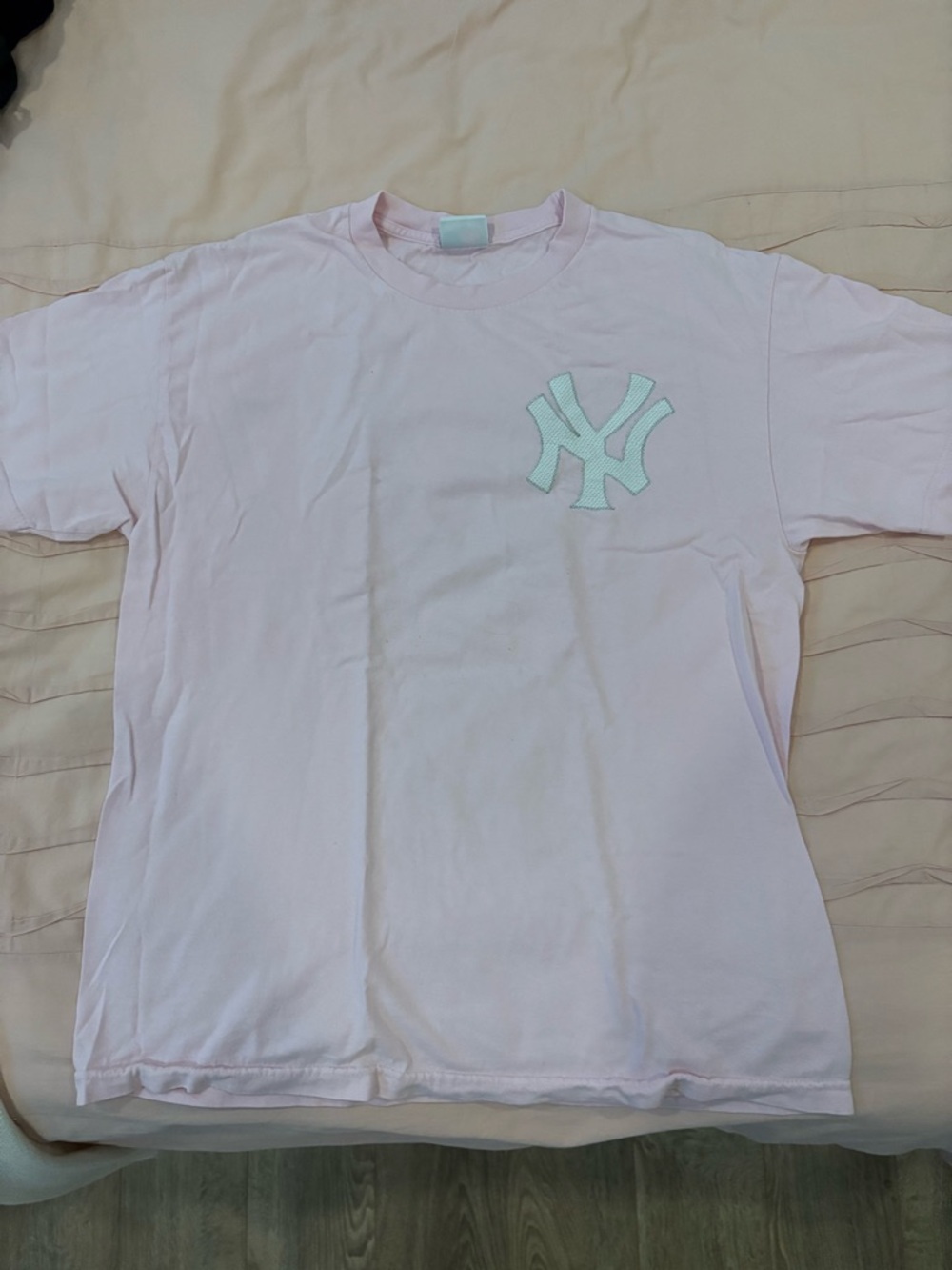 YANKEES TANAKA #19 VINTAGE Light Pink Tee with White Label